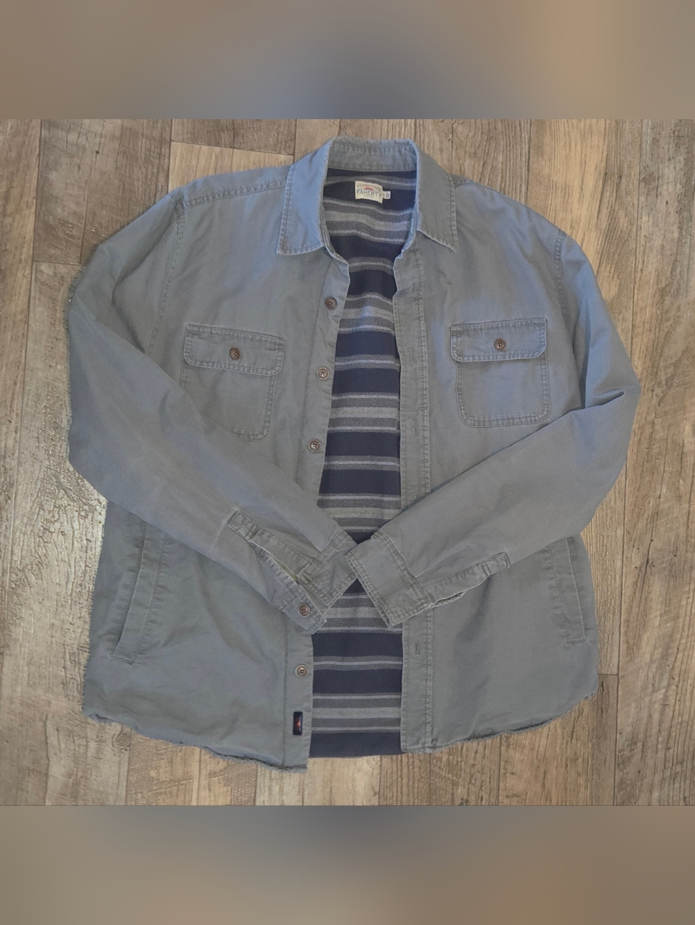 Faherty Men's Lakeside CPO - Washed Charcoal Size L